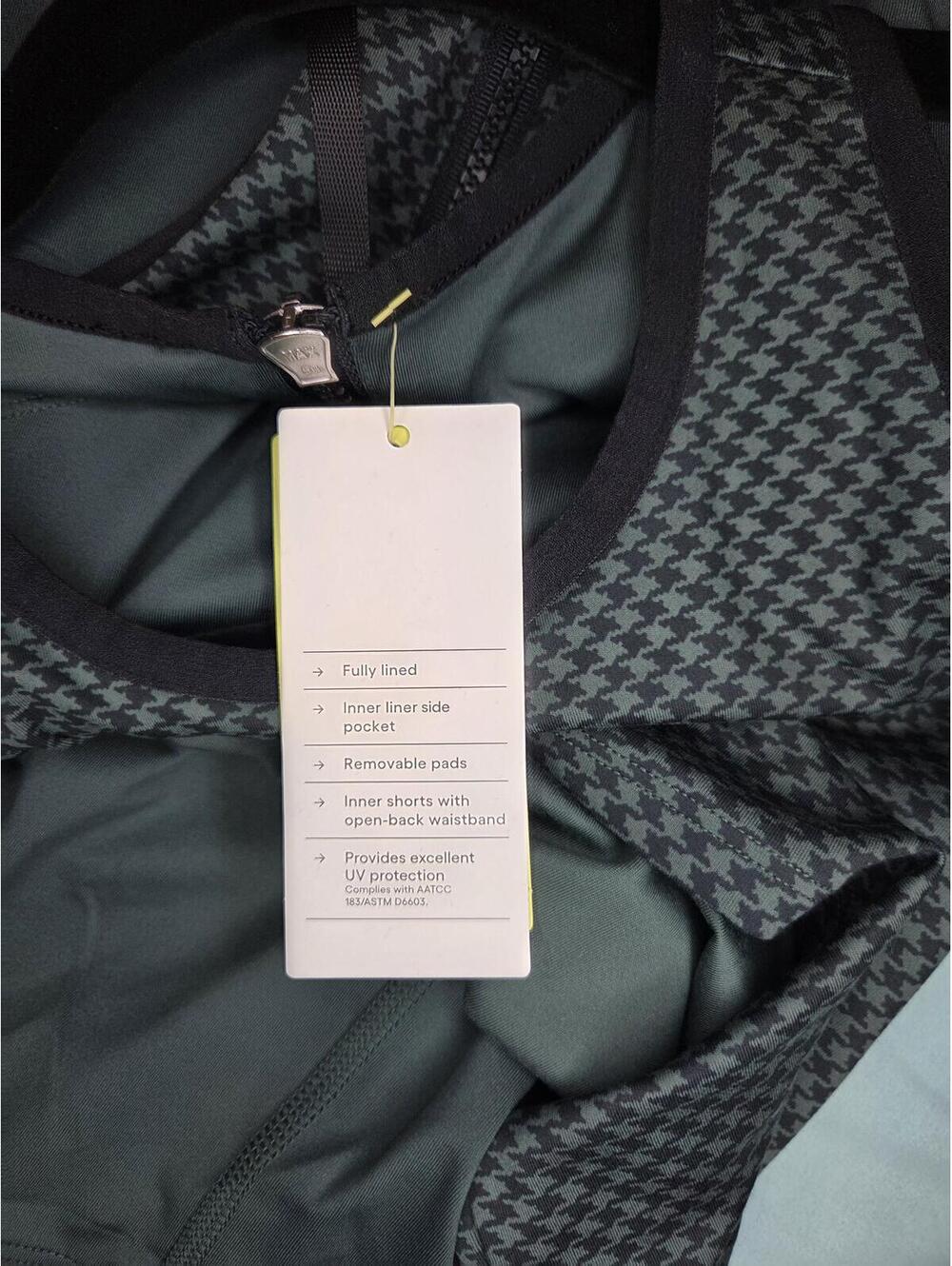 All in Motion Women's Medium Sleeveless Active Dress Black Green Houndstooth - Picture 7 of 7